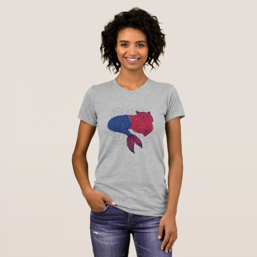 Mermaid Cat T-shirt (Voorkant volledig)