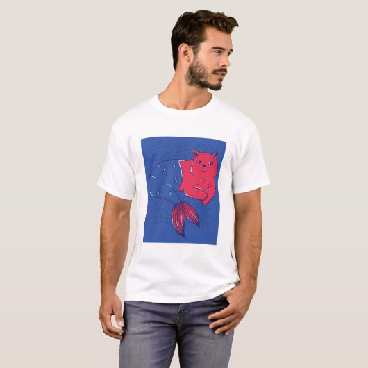 Mermaid Cat T-shirt (Voorkant volledig)