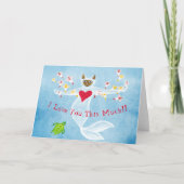Mermaid cat Valentijnsdag Folded Holiday Kaart (Voorkant)