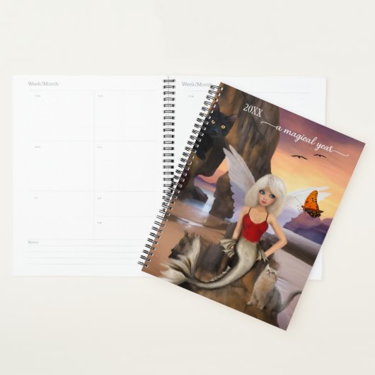 Mermaid Cats Surreal Fantasy Planner (Display)