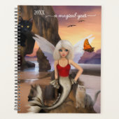 Mermaid Cats Surreal Fantasy Planner (Voorkant)