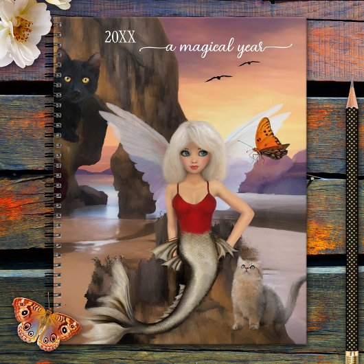Mermaid Cats Surreal Fantasy Planner