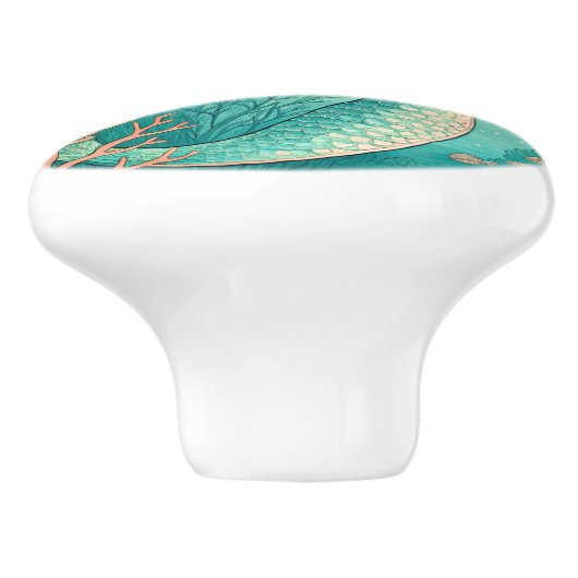 Mermaid ceramic drawer knobs keramische knop (Zijkant)