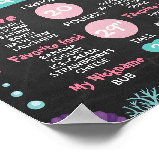 Mermaid Chalkboard Milestone Poster (Hoek)
