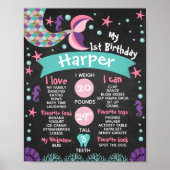 Mermaid Chalkboard Milestone Poster (Voorkant)