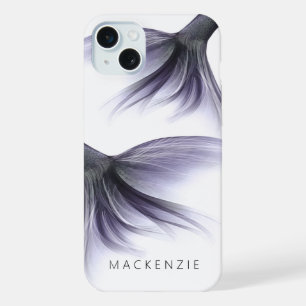 Mermaid Chic Staart Stof Lavendel Paars Aangepas iPhone 15 Plus Case