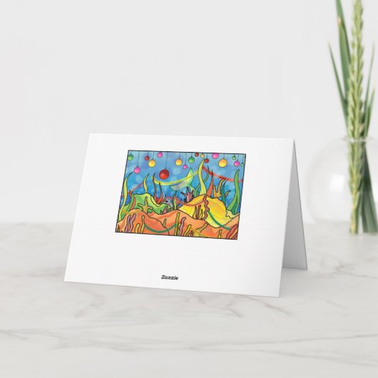 Mermaid Chistmapas Feestdagen Kaart (Achterkant)