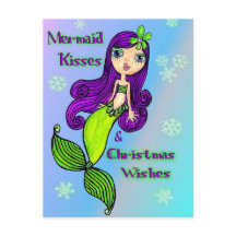 Mermaid Christmas Briefkaart