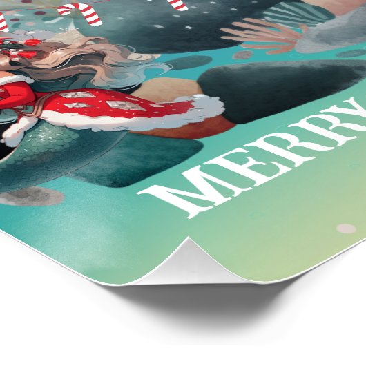 Mermaid Christmas Glossy Poster (Hoek)