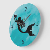 Mermaid Clock - Blue Grote Klok (Hoek)