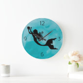 Mermaid Clock - Blue Grote Klok (Huis)