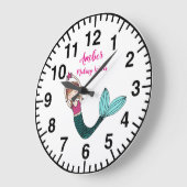 Mermaid Clock gepersonaliseerde naam kiezen zeemee Grote Klok (Hoek)
