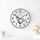 Mermaid Clock gepersonaliseerde naam kiezen zeemee Grote Klok (Huis)
