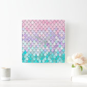 Mermaid Clock, Girls Bedroom Decor Vierkante Klok (Huis)