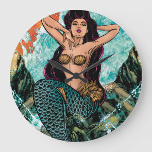 Mermaid Clock Grote Klok