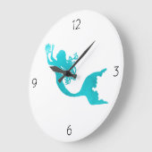 Mermaid Clock - wit Grote Klok (Hoek)