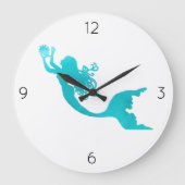 Mermaid Clock - wit Grote Klok (Voorkant)