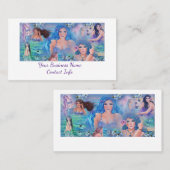 Mermaid collage fantasie kunst van Renee Lavoie Visitekaartje (Voorkant / Achterkant)