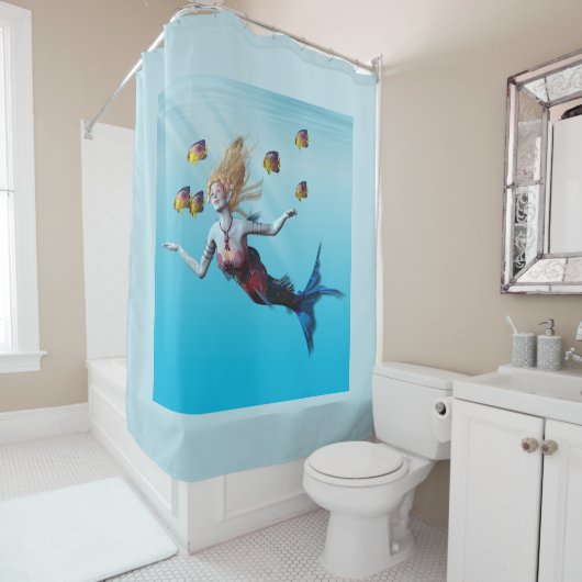 Mermaid Coral Vision Douchegordijn (In situ)