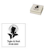 Mermaid Couple op een Seashell Design Rubberstempel (Gestempeld)