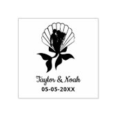 Mermaid Couple op een Seashell Design Rubberstempel (Afrduk)