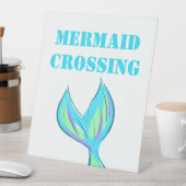 Mermaid Crossing Reclamebord Met Voetstuk (Insitu)