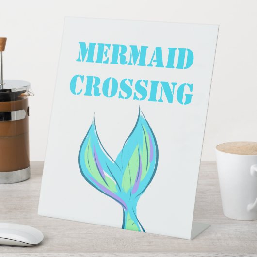 Mermaid Crossing Reclamebord Met Voetstuk (Insitu)