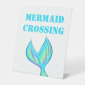 Mermaid Crossing Reclamebord Met Voetstuk (Voorkant)