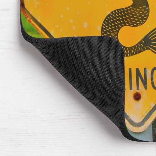 Mermaid Crossing Verkeersbord Muismat (Hoek)