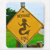 Mermaid Crossing Verkeersbord Muismat (Voorkant)