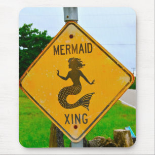 Mermaid Crossing Verkeersbord Muismat