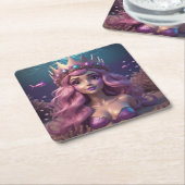 Mermaid Crown Kartonnen Onderzetters (Schuin)