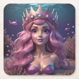 Mermaid Crown Kartonnen Onderzetters