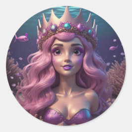 Mermaid Crown Ronde Sticker