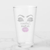 Mermaid Custom Bruids Meisje Roze Lippen Kiss Lash Glas (Achterkant)