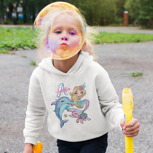 Mermaid Custom Kinder Name Pink Girls