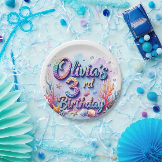 Mermaid Custom Name & Age - Under the Sea Party Papieren Bordje (Feest)