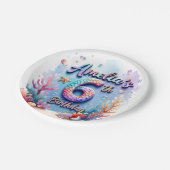 Mermaid Custom Name & Age - Under the Sea Party Papieren Bordje (Gekanteld)