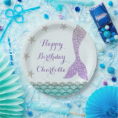 Mermaid Custom Paper Borden 9" · Onder het Zee Papieren Bordje (Feest)