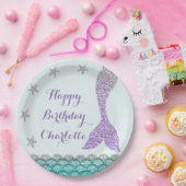 Mermaid Custom Paper Borden 9" · Onder het Zee Papieren Bordje (Feest)