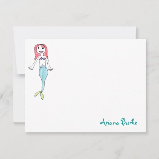 Mermaid Custom Stationery Notecards Notitiekaartje (Voorkant)