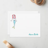 Mermaid Custom Stationery Notecards Notitiekaartje (Voorkant / Achterkant in situ)
