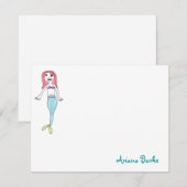 Mermaid Custom Stationery Notecards Notitiekaartje (Voorkant / Achterkant)