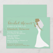 Mermaid Cut Wedding Gown Bridal Shower Kaart (Voorkant / Achterkant)