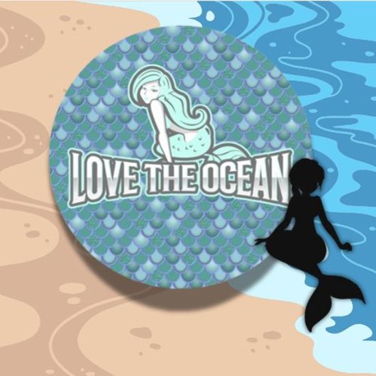 Mermaid Cute Blue Classic Round Sticker