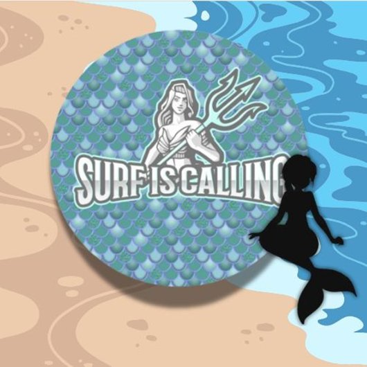 Mermaid Cute Blue Classic Round Sticker