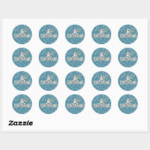 Mermaid Cute Blue Classic Round Sticker (Vel)