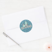 Mermaid Cute Blue Classic Round Sticker (Envelop)