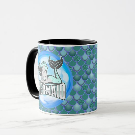 Mermaid Cute BLUE Mok (Voorkant links)