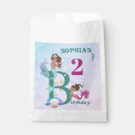 Mermaid Cute Blue Personal Pink Favor Bag Bedankzakje